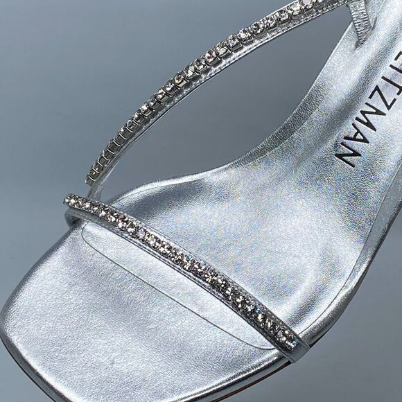 Stuart Weitzman Embellished Metallic Leather Sandals size 9.5 - Picture 9 of 12